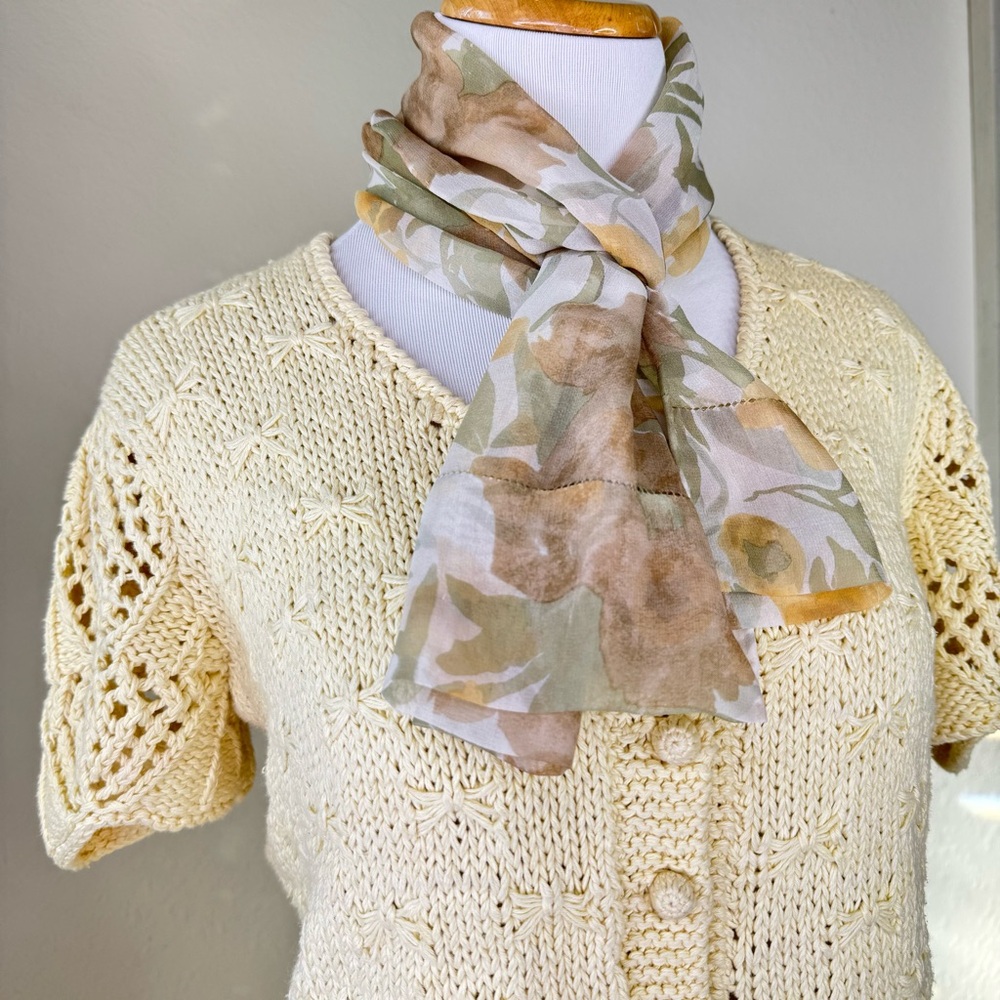 French Countryside Charm Butter Yellow Knit Cardigan Sweater Bows Vintage - Picture 3 of 13